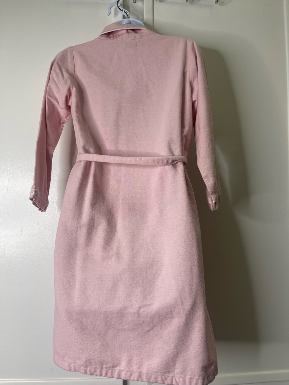 Petite Plume Kid's Flannel Robe Pink Cotton Blend Loungewear Bathrobe Size 7/8 - Picture 8 of 15